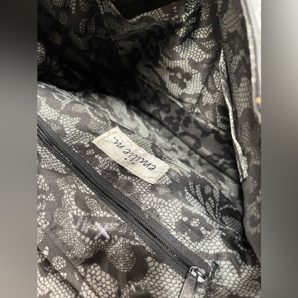 EMILIE M Women's Black Vegan Leather Buckle Accent Shoulder Bag Purse - Picture 5 of 5